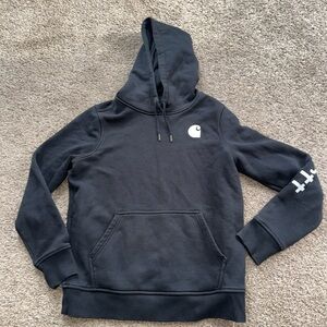 Carhartt Boys Medium 8/10 Black HoodieWhite Logo EUC
